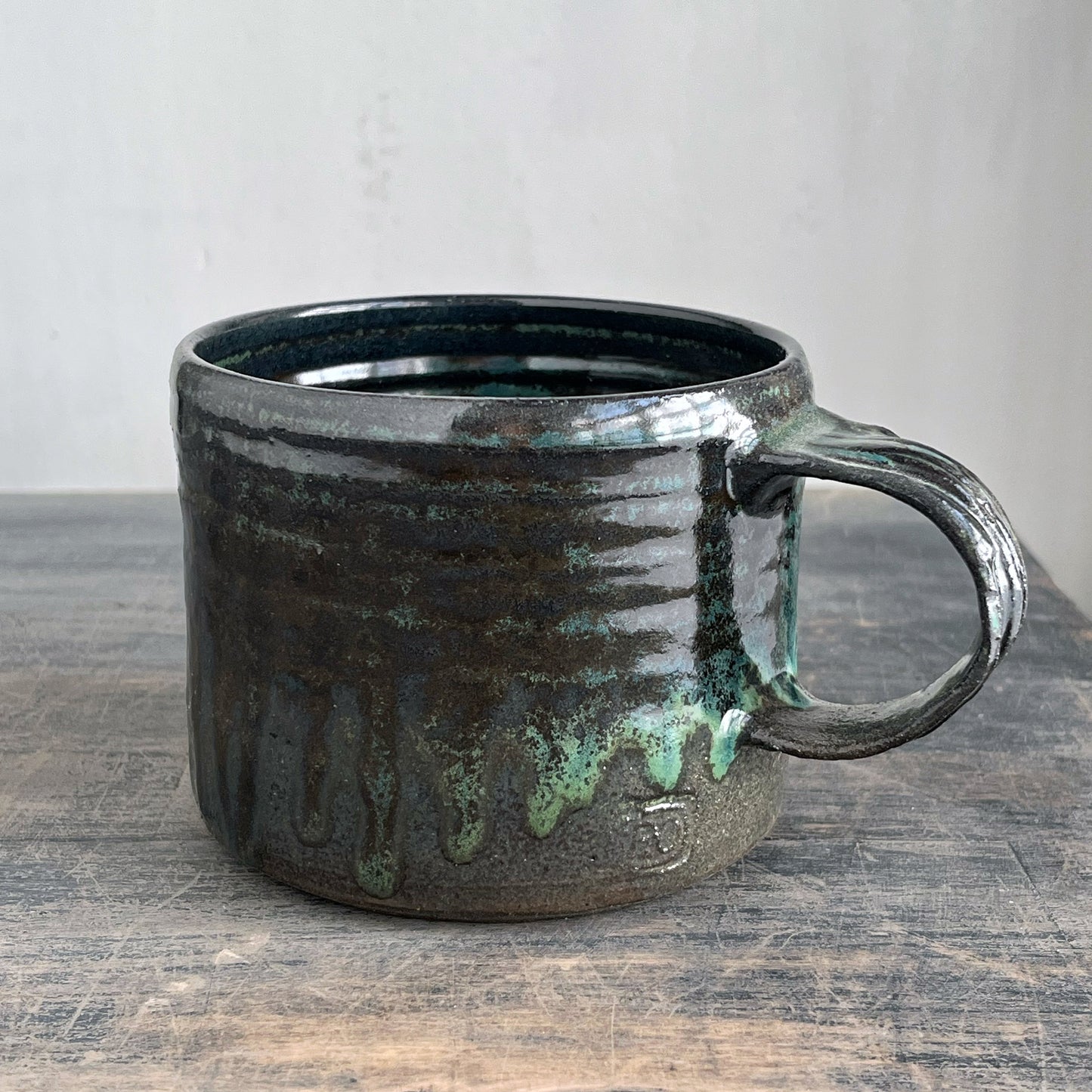 Handmade ceramic mug black