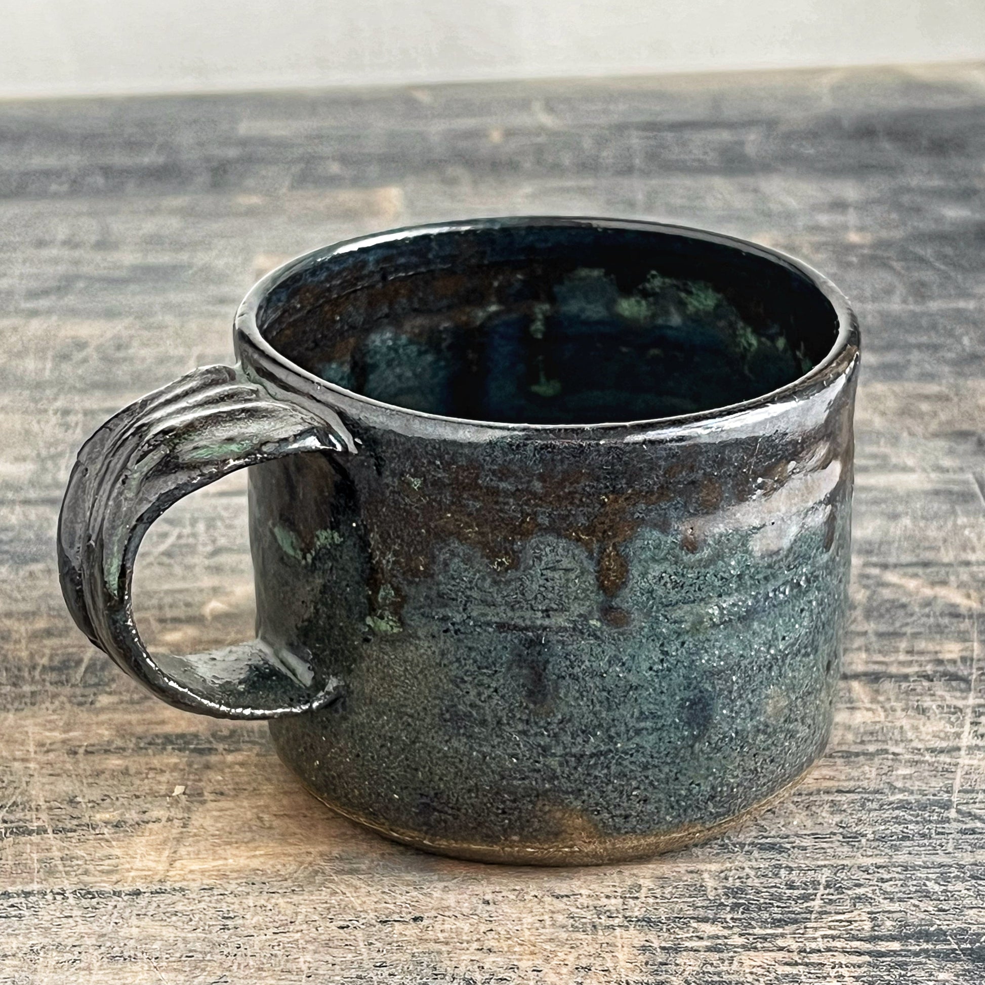 Handmade ceramic cup black