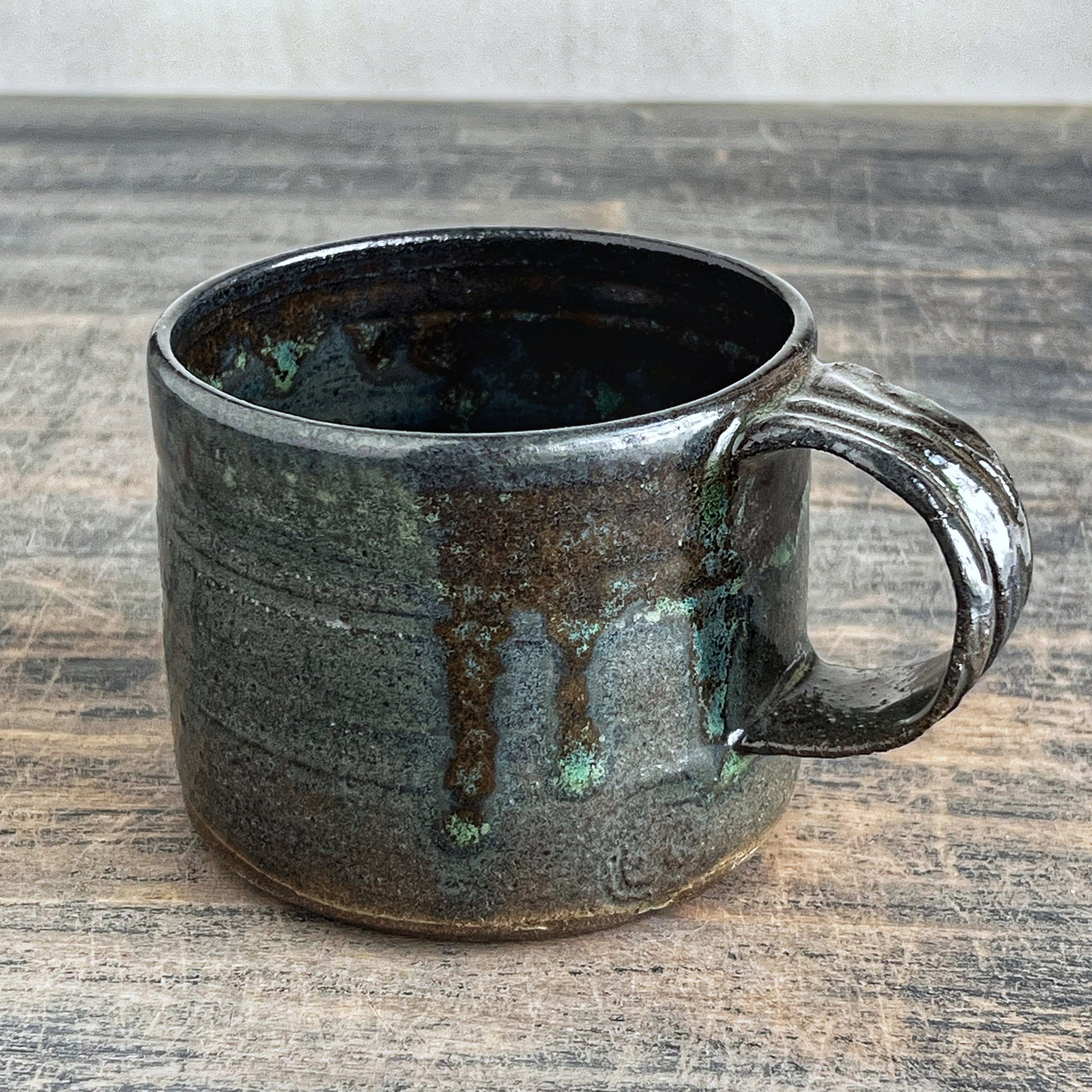 Handmade ceramic coffee cup black