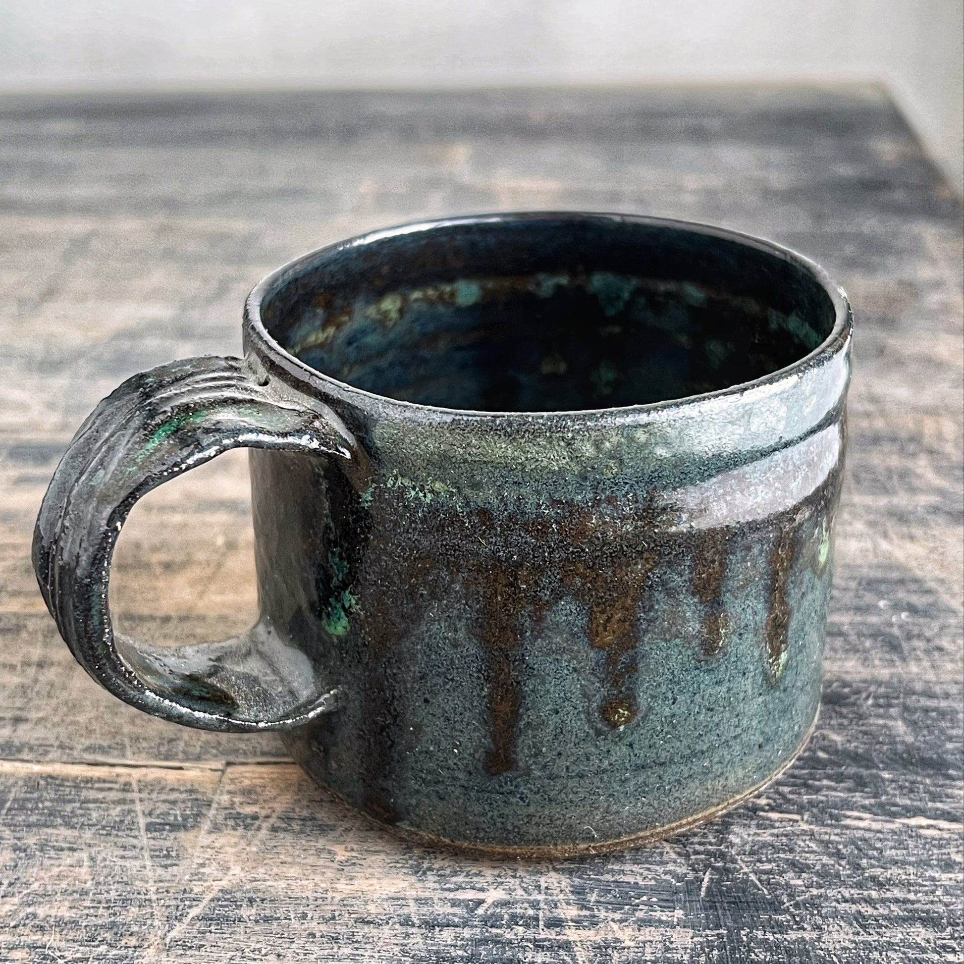 Handmade ceramic cup black