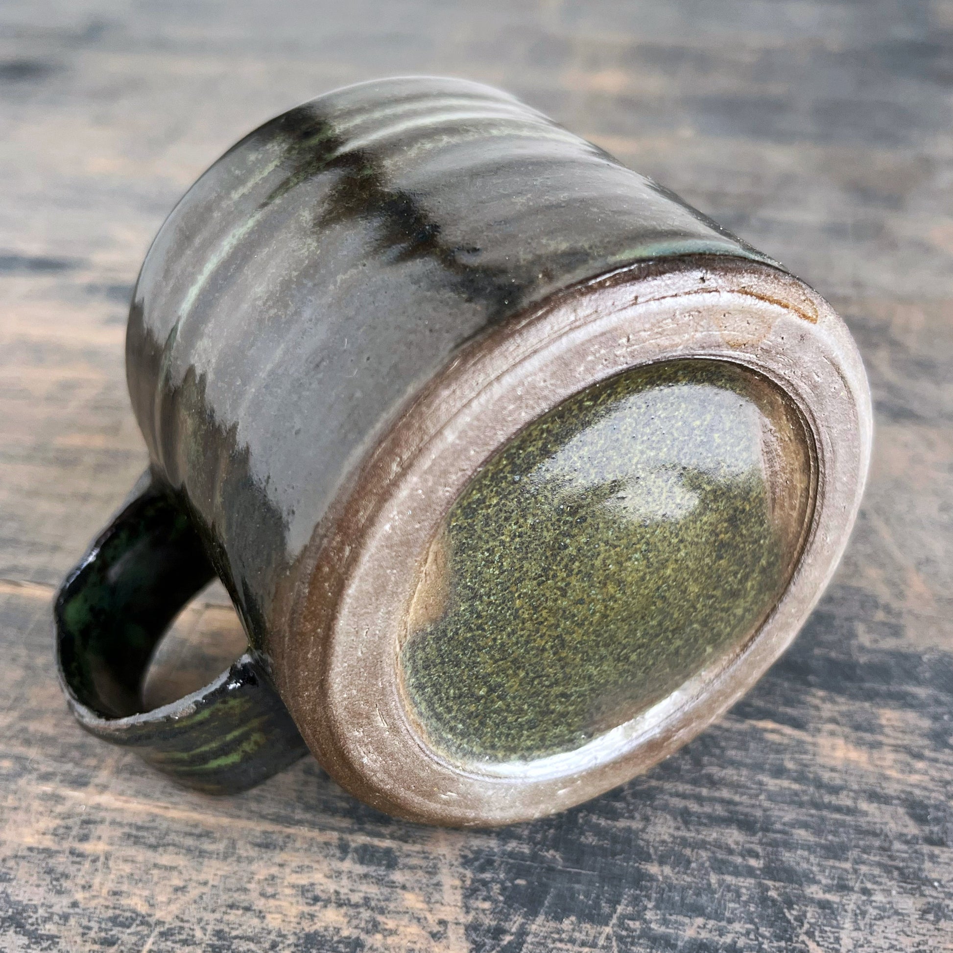 Handmade wheel thrown cup detail 