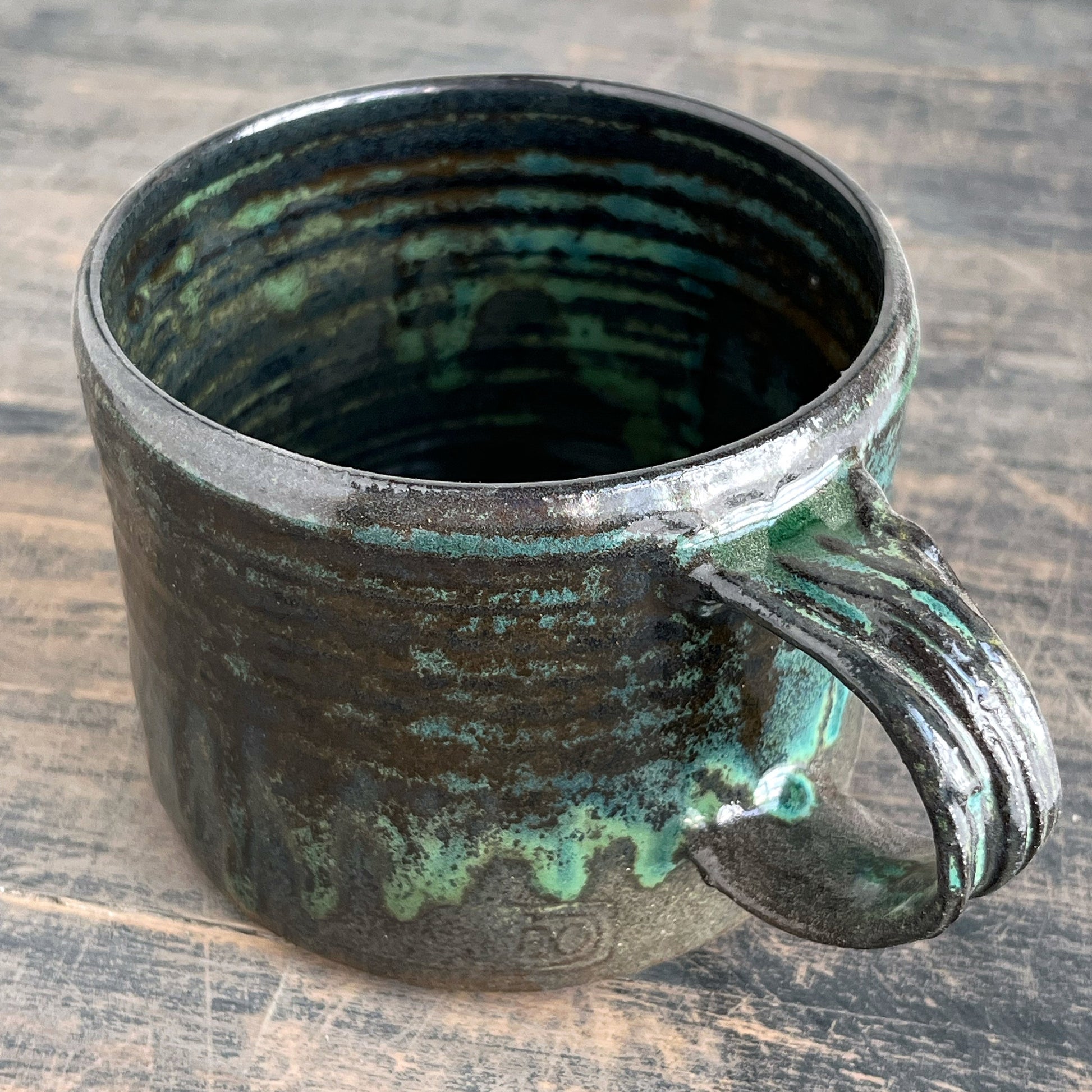 Handmade ceramic mug black