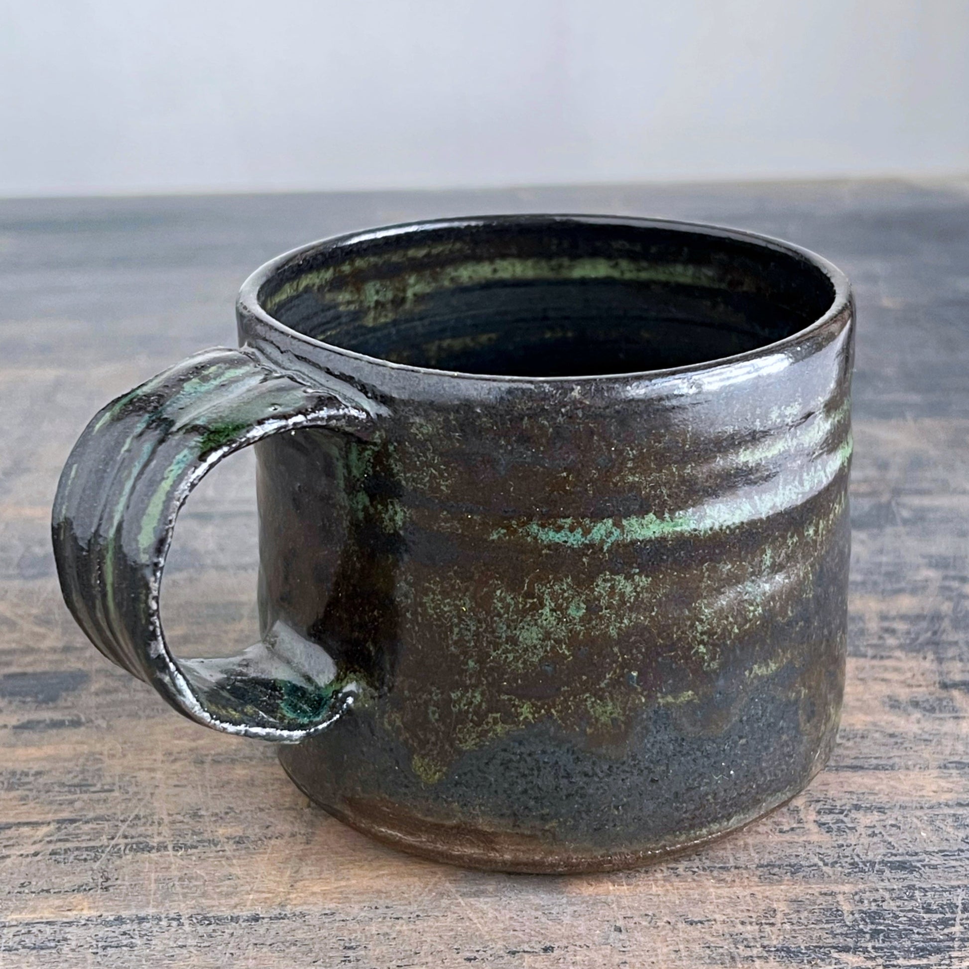 Handmade ceramic coffee cup black