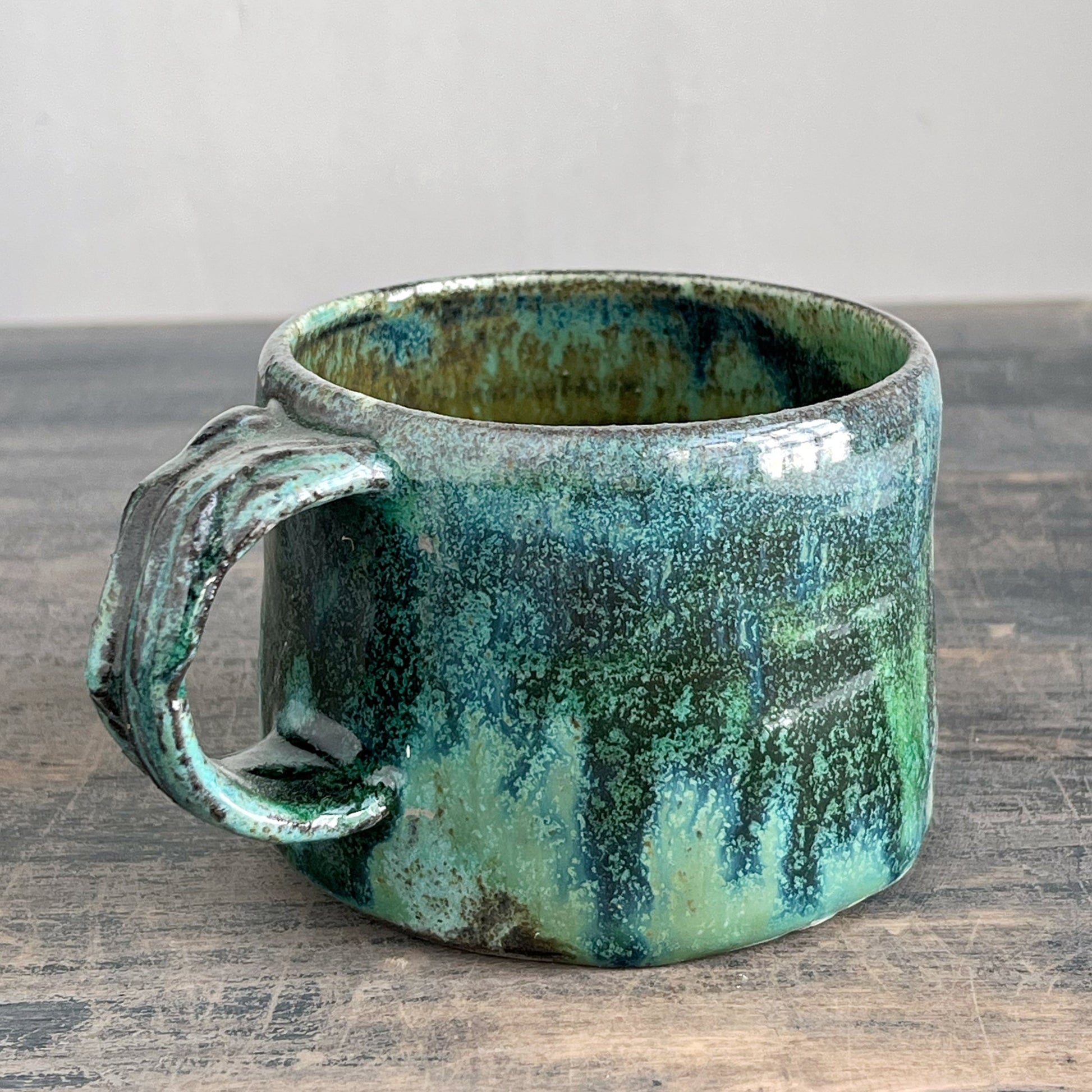 Handmade ceramic coffee cup turquoise 