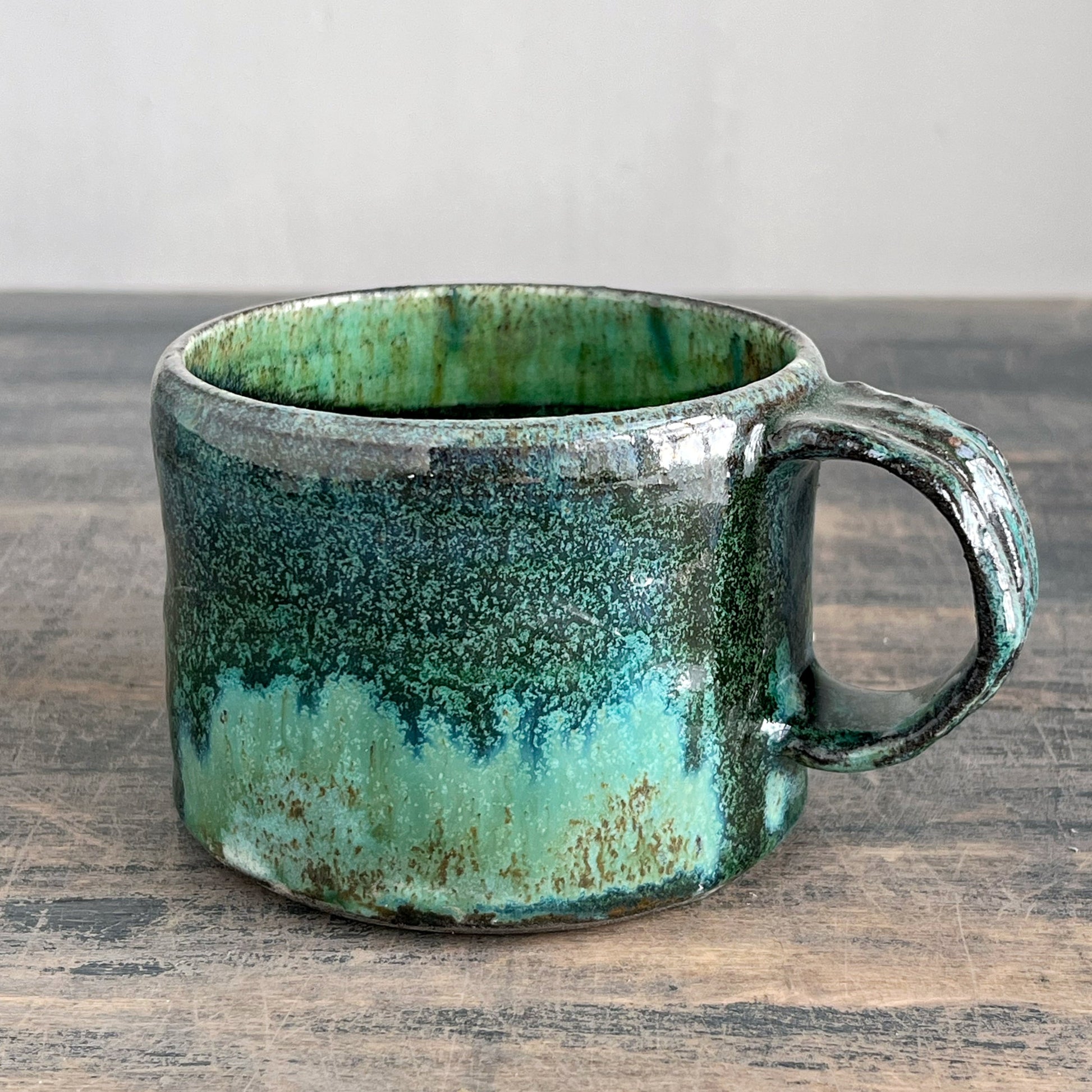 Handmade ceramic coffee cup turquoise 