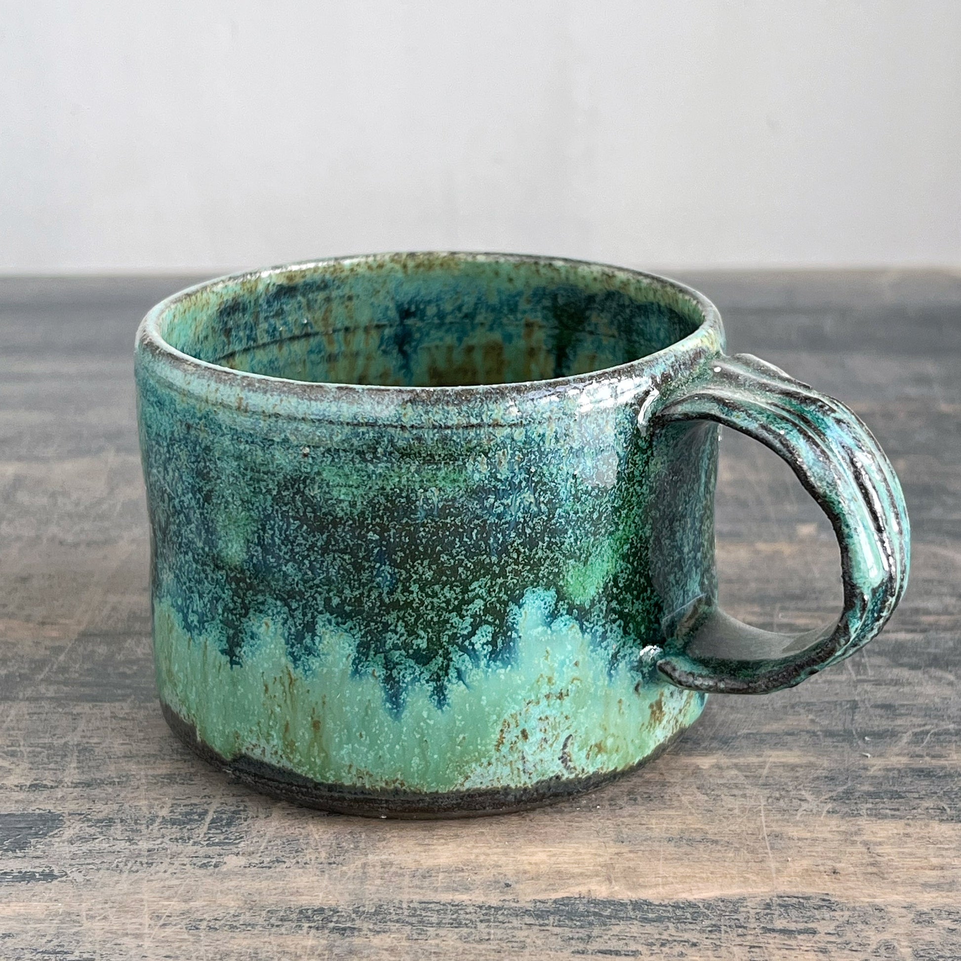 Handmade ceramic coffee cup turquoise 