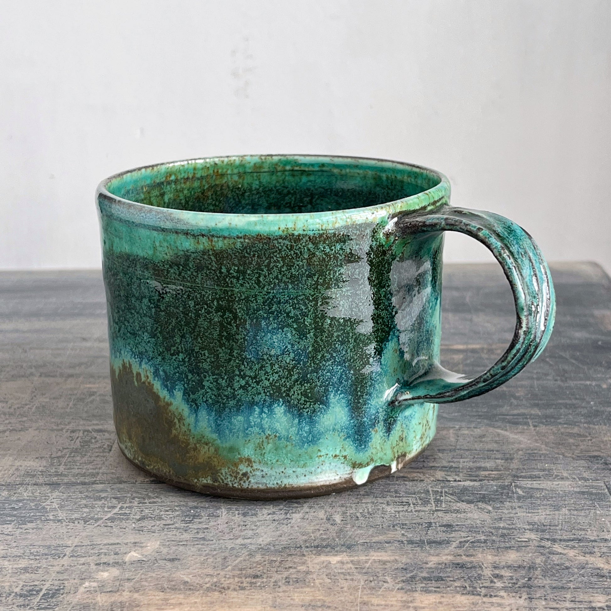 Handmade ceramic mug turquoises 