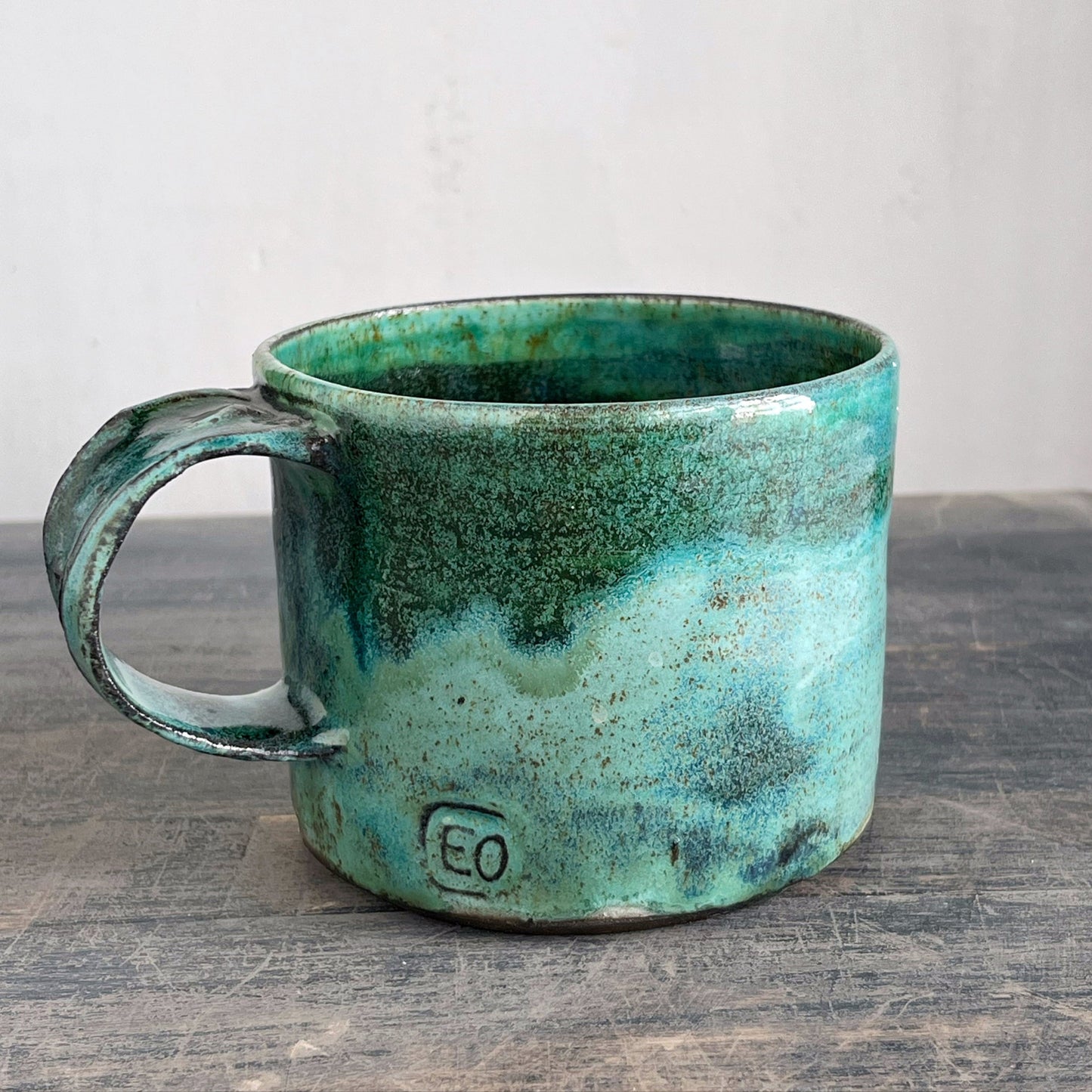 Handmade ceramic mug turquoises 